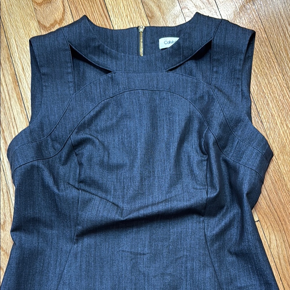 Calvin Klein Dress Women's Sheath Navy Sleeveless Dress Size 6